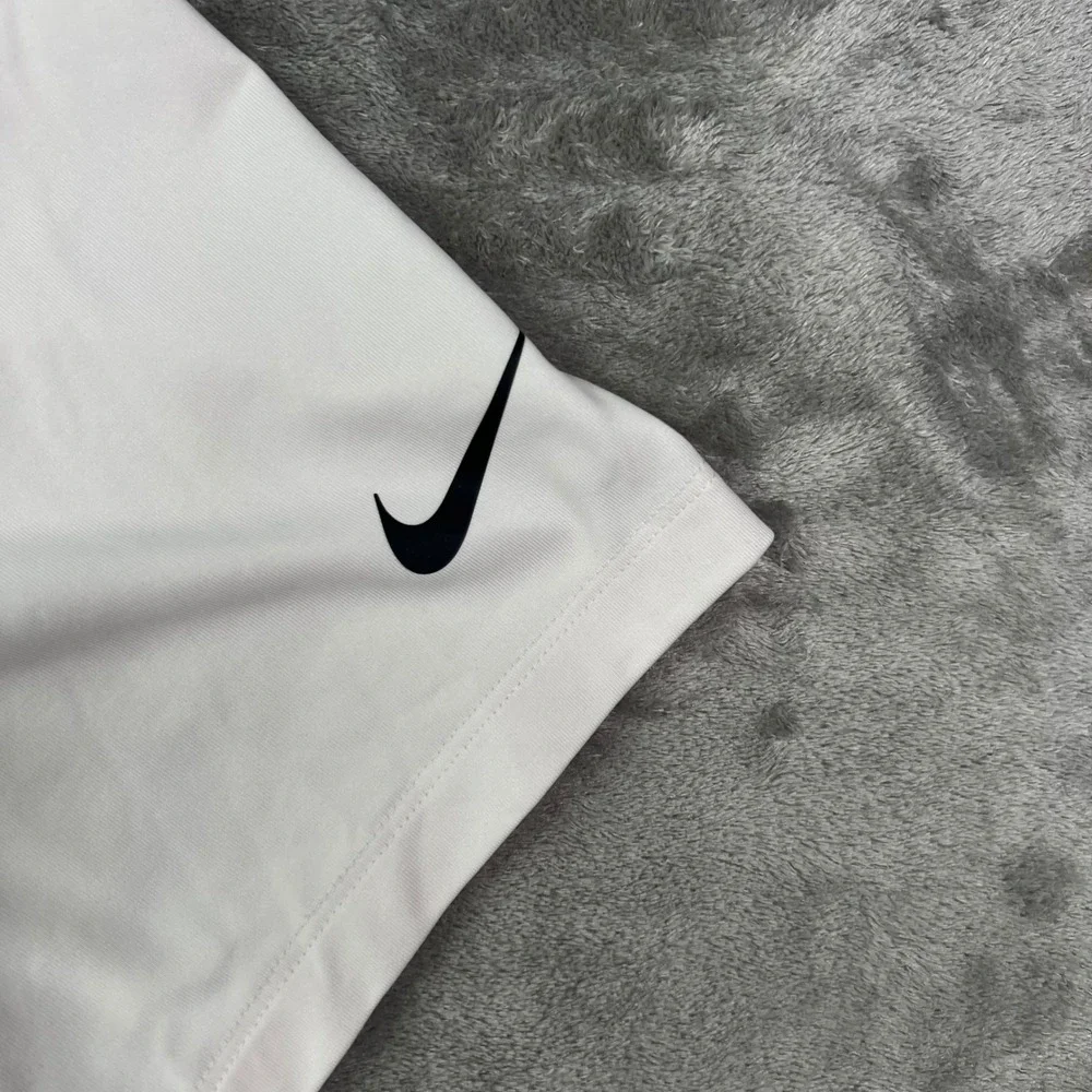 Nike Creighton Bluejays Dri-FIT Polo Shirt Mens Large White Grey Striped Stretch